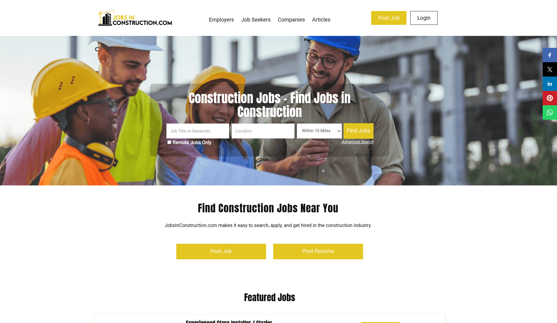 jobs in construction
