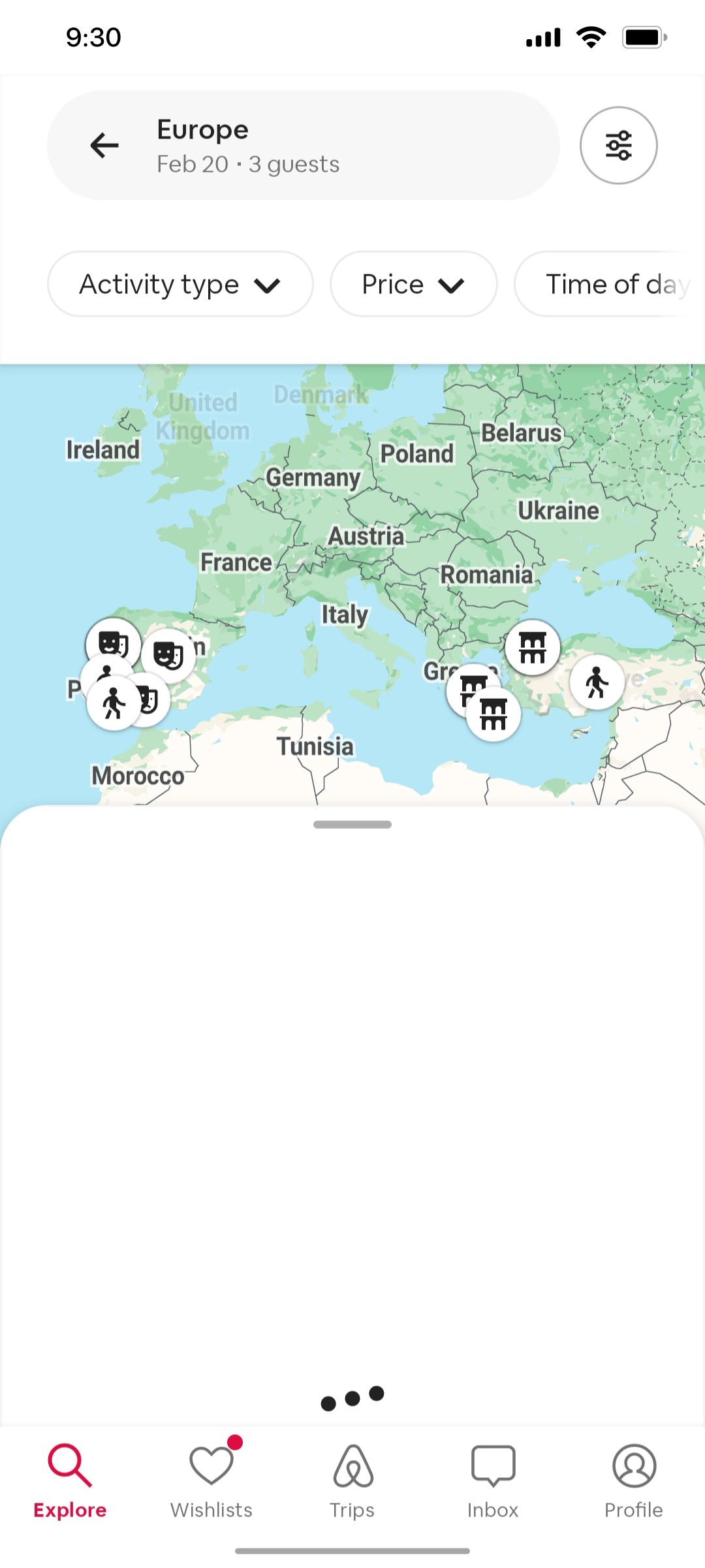 Airbnb map loading screen
