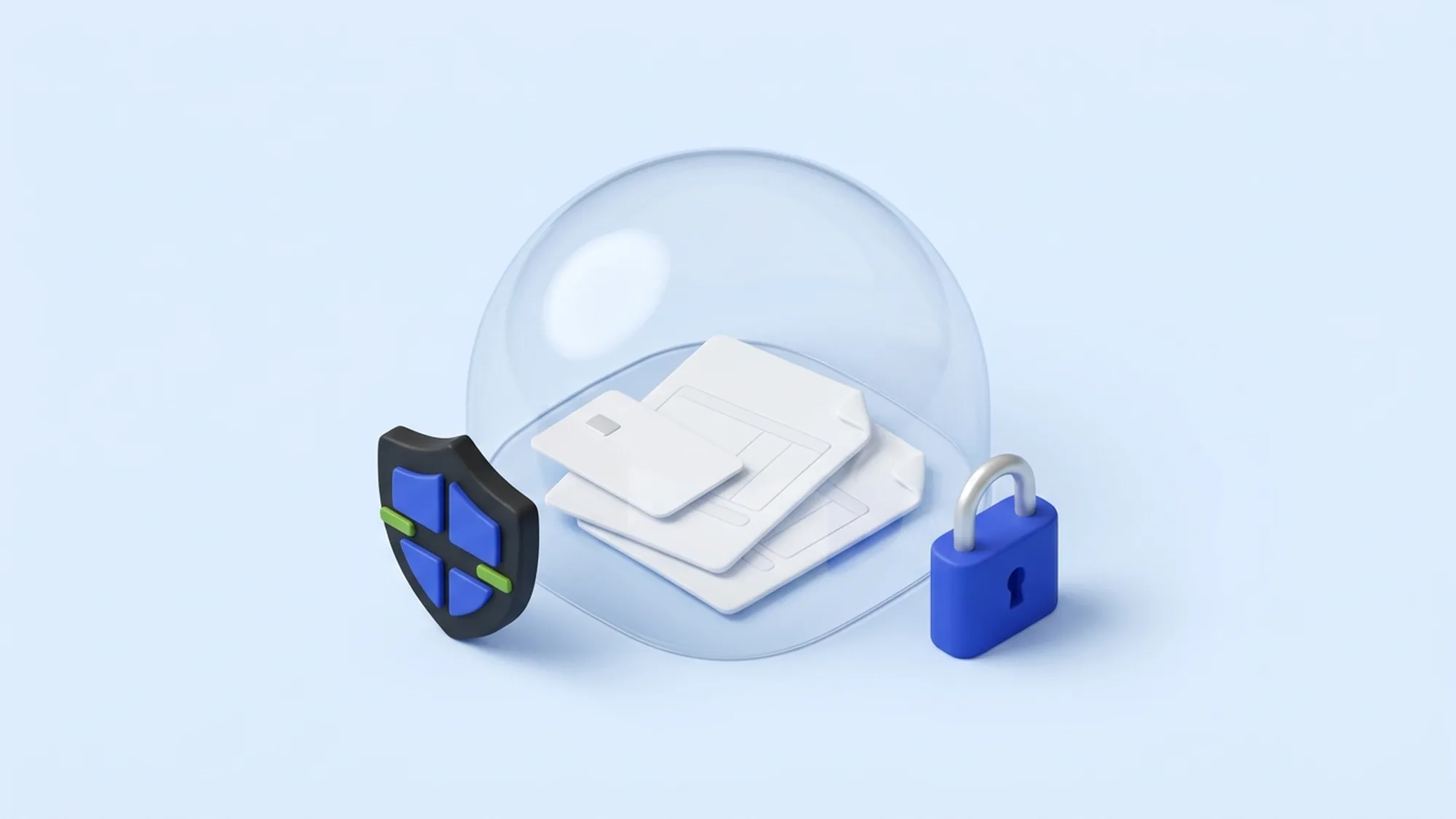 Illustration 3D de la protection RGPD des données comptables confiées à un comptable offshore