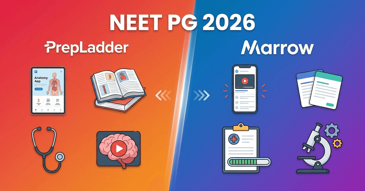 Cover: PrepLadder vs Marrow for NEET PG 2026: The Honest Head-to-Head Comparison