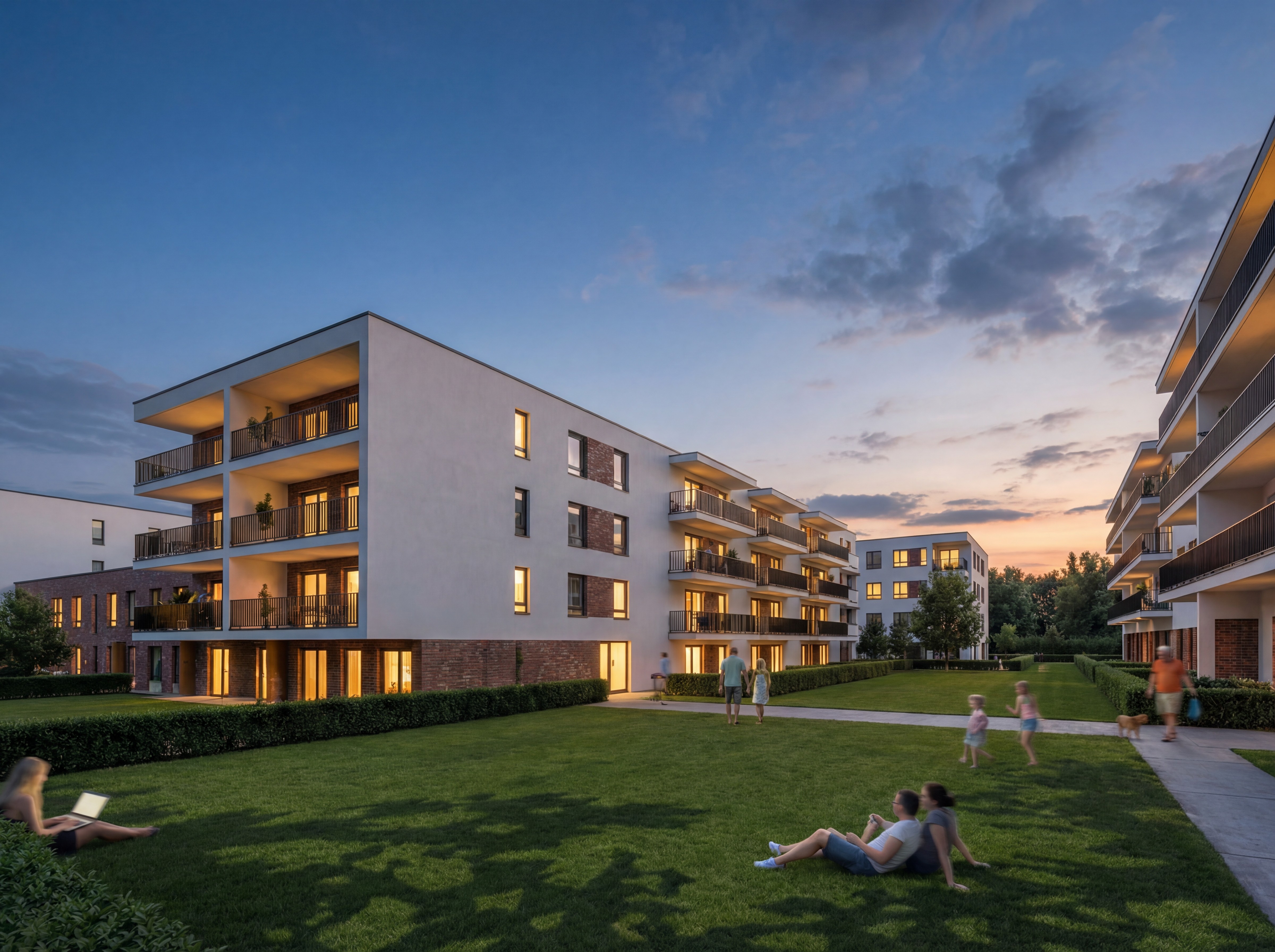 Osiedle wielorodzinne Warszawa - projekt architektoniczny Nowi Architekci