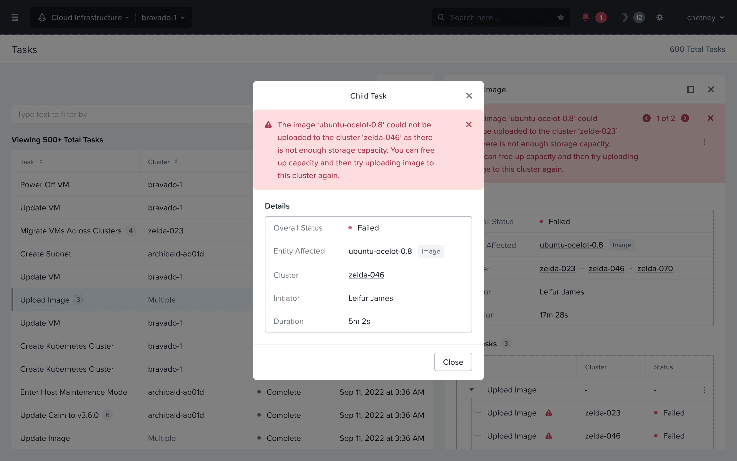 Better error reporting: Viewing errors mapped with child tasks