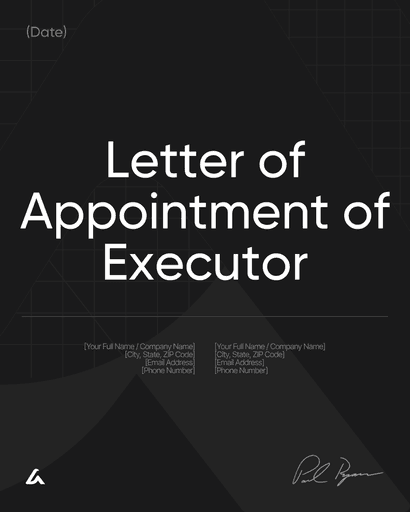 Letter of Appointment of Executor