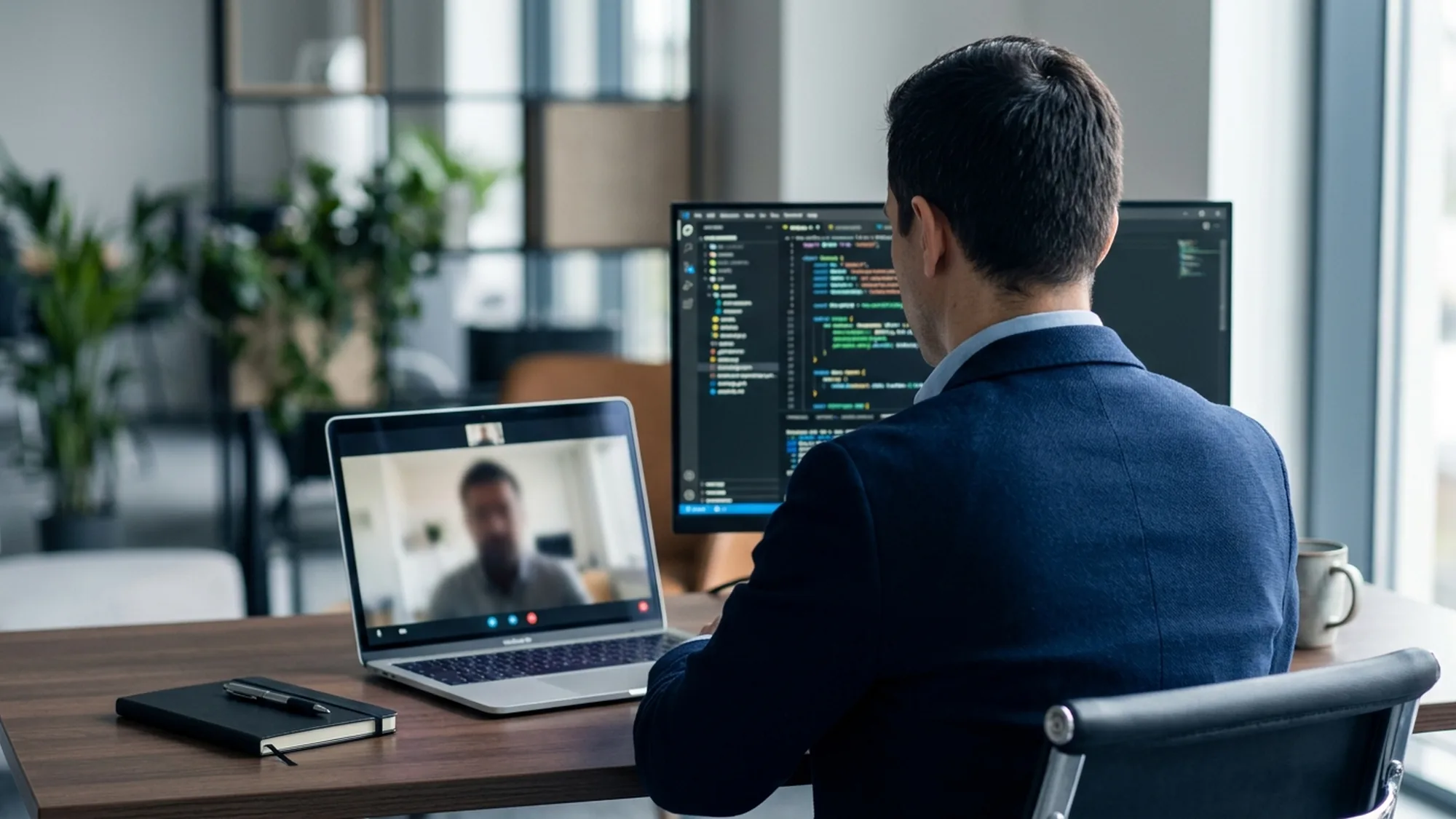 Recrutement d'un développeur web offshore via une agence, entretien en visioconférence