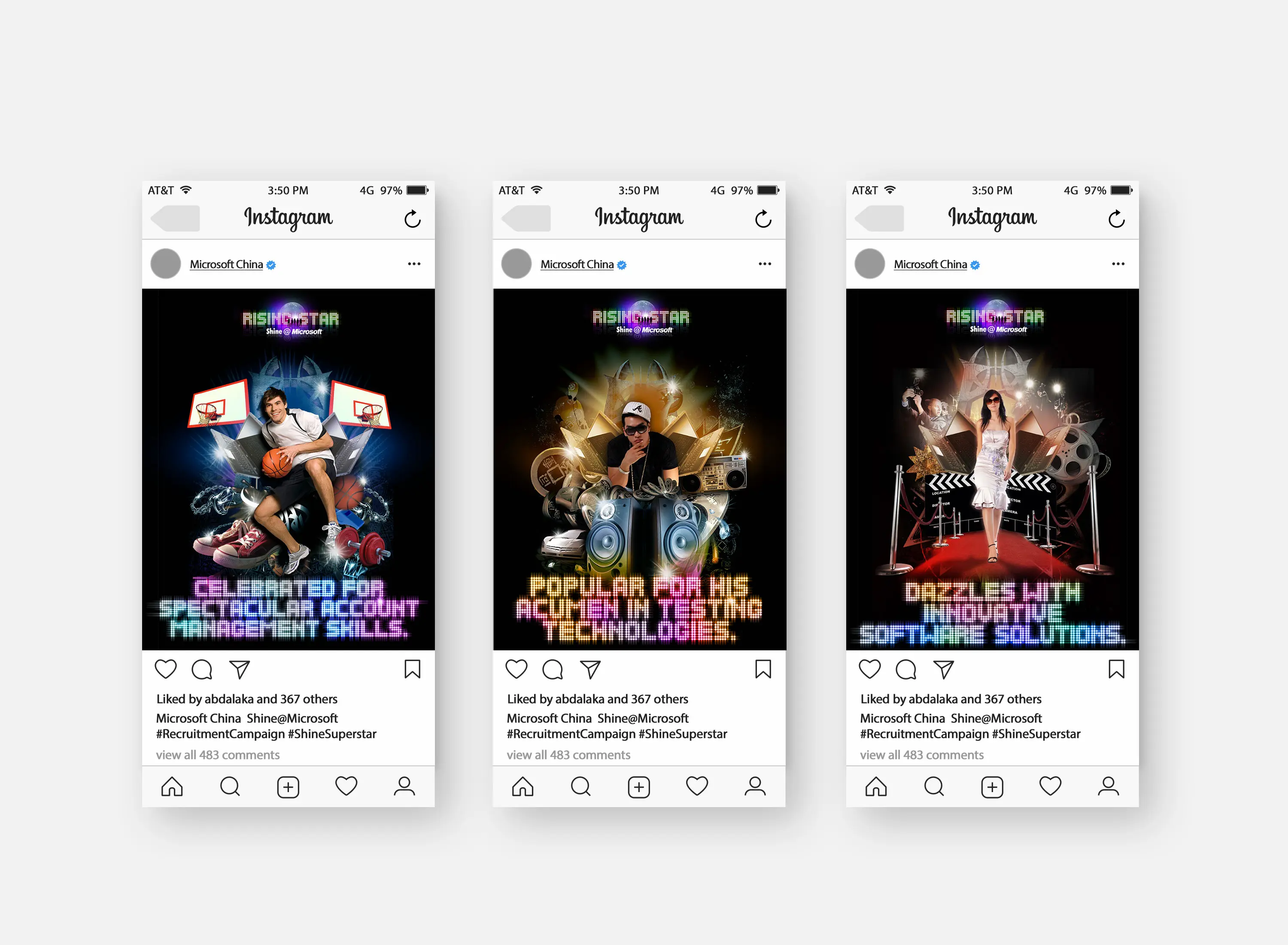 instagram post of Microsoft China Shine@Microsoft