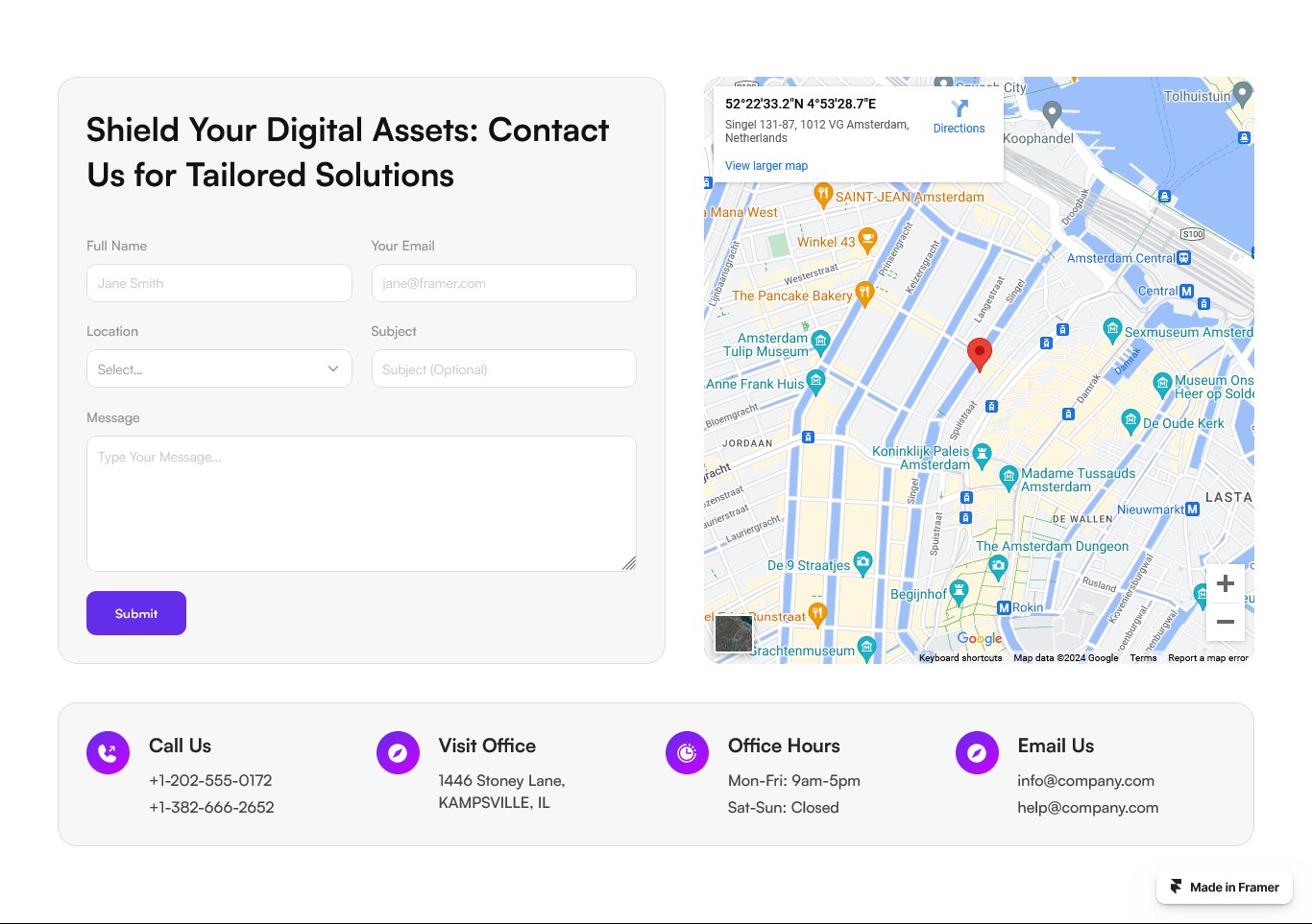 Framer Contact Section v24