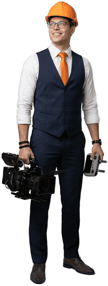 Tom Sieben met een videocamera