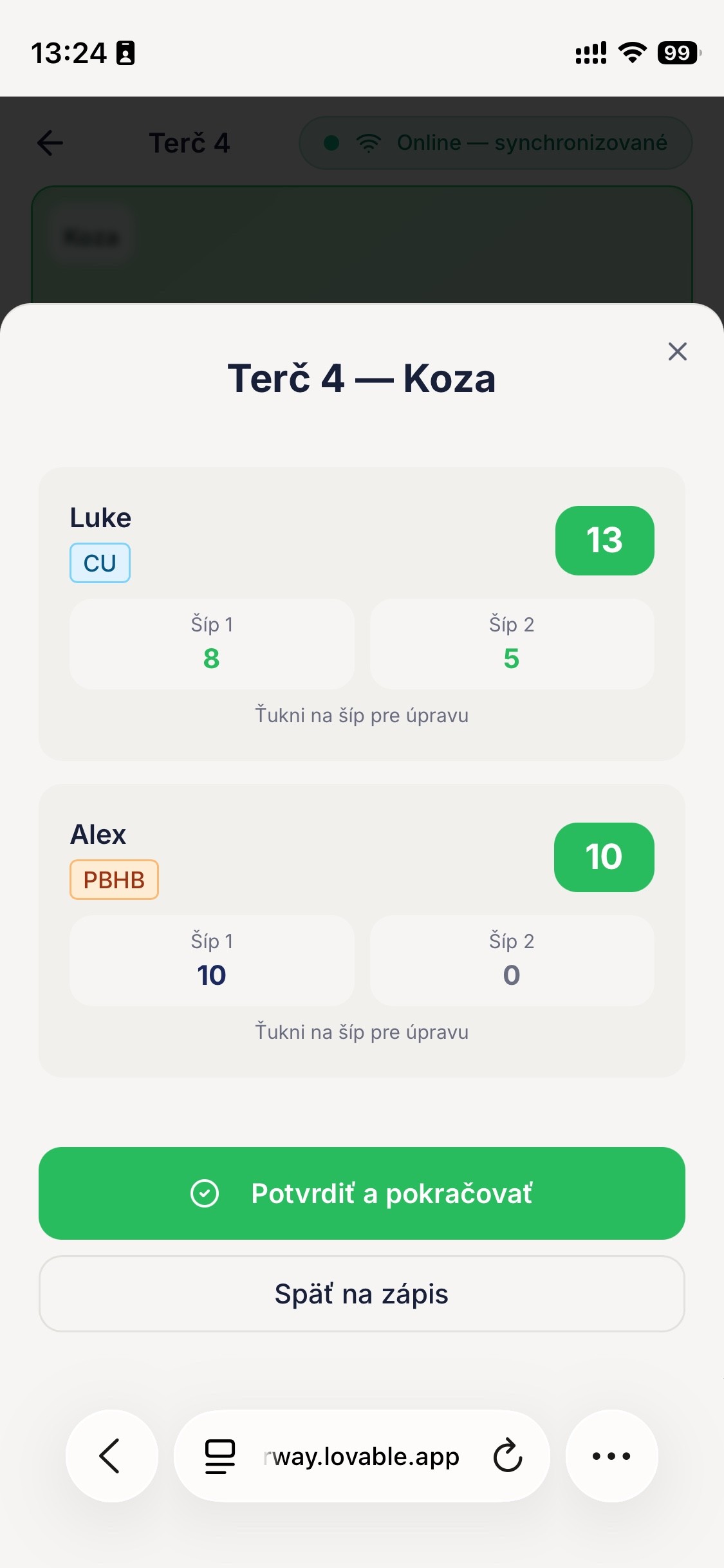 Station score preview