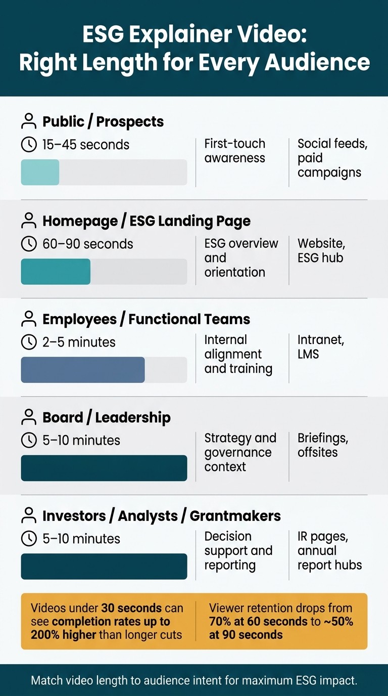 ESG Explainer Video Length by Audience: The Complete Guide