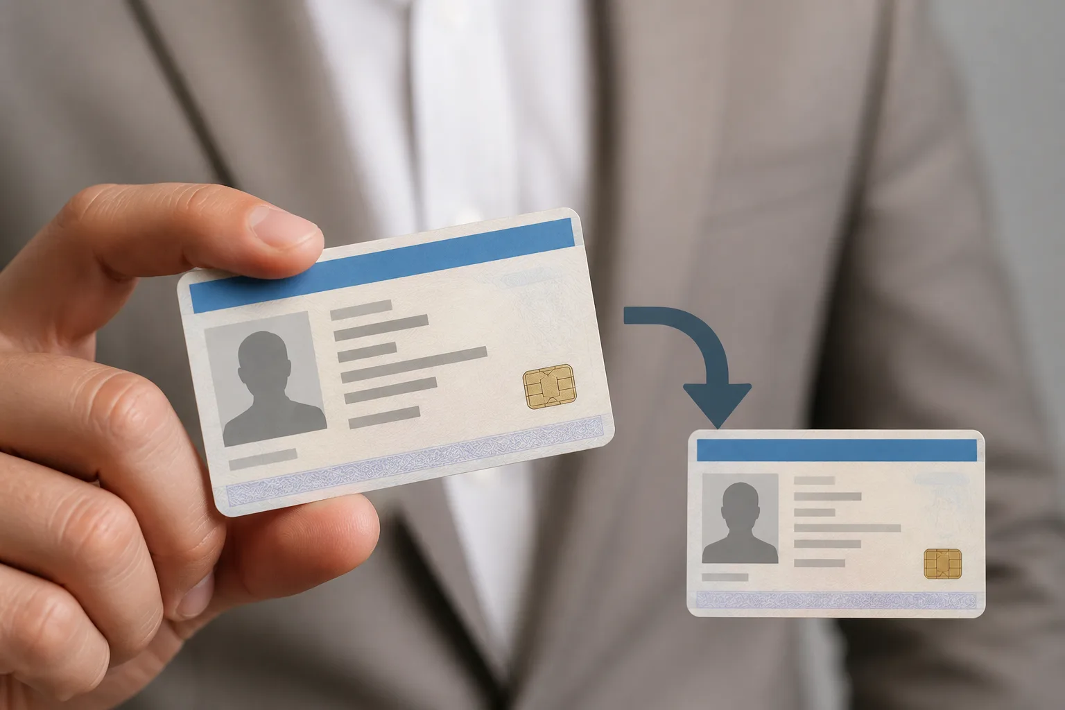 Downgrading Your Dubai License beside a Dubai trade license document and a modern office building