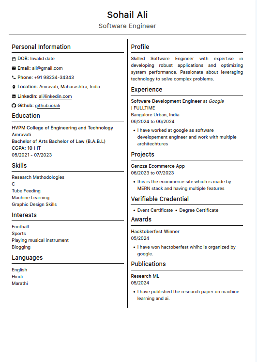 Resume Templates