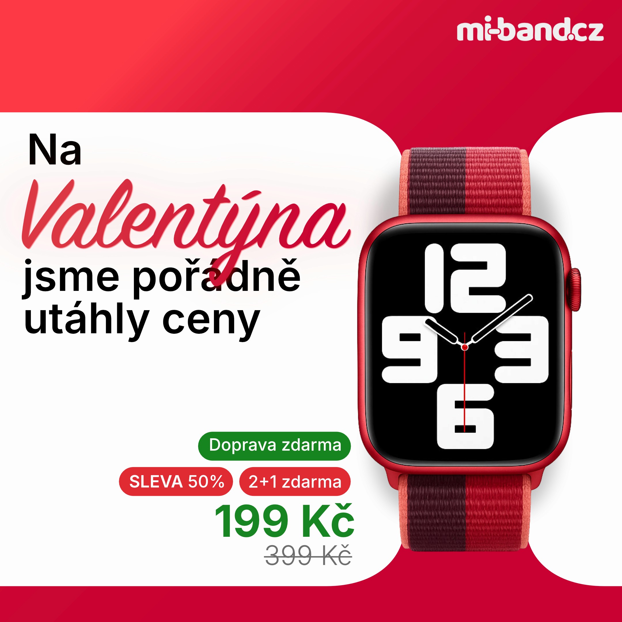 Mi-band – valentýnská promo grafika