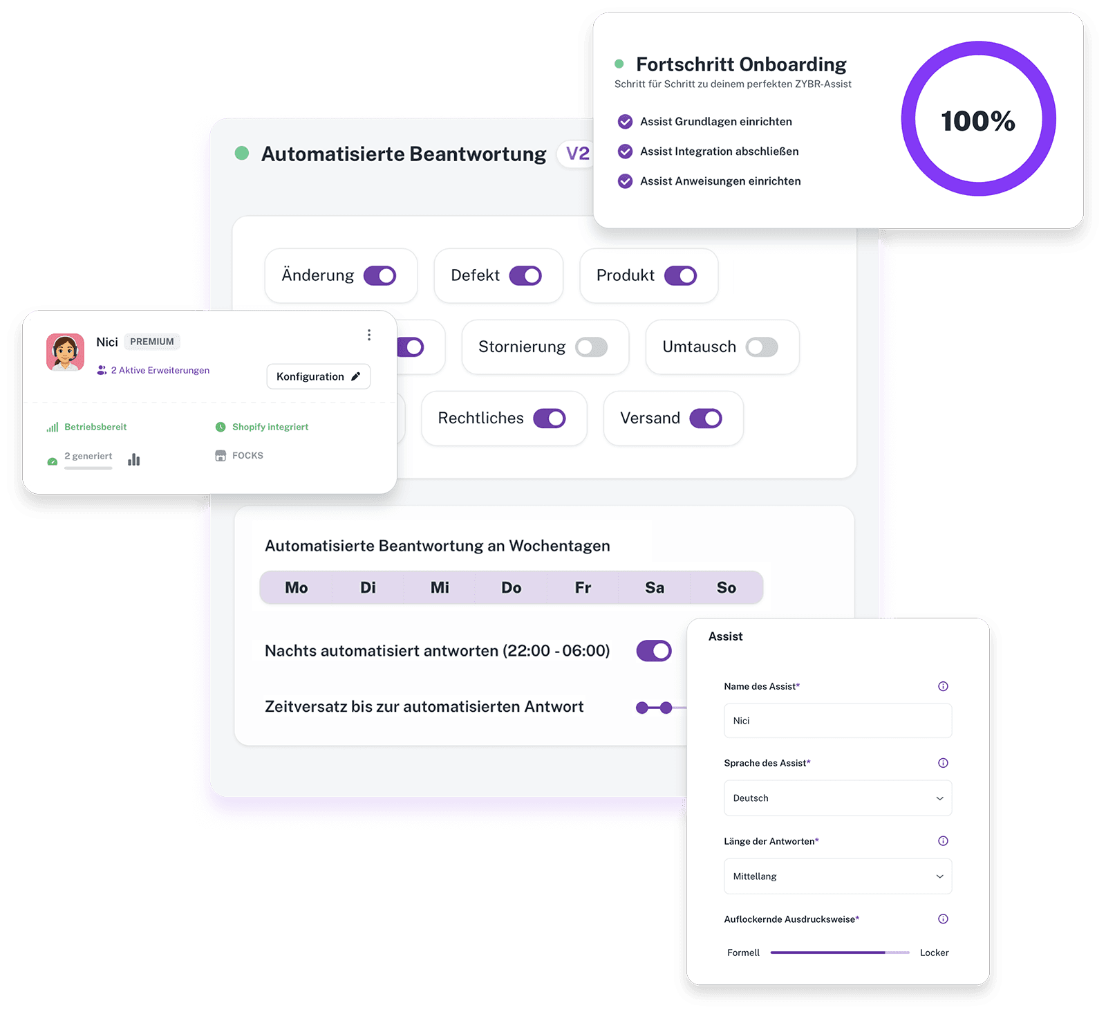 Automatisierungsregeln für Kundenanfragen in ZYBR