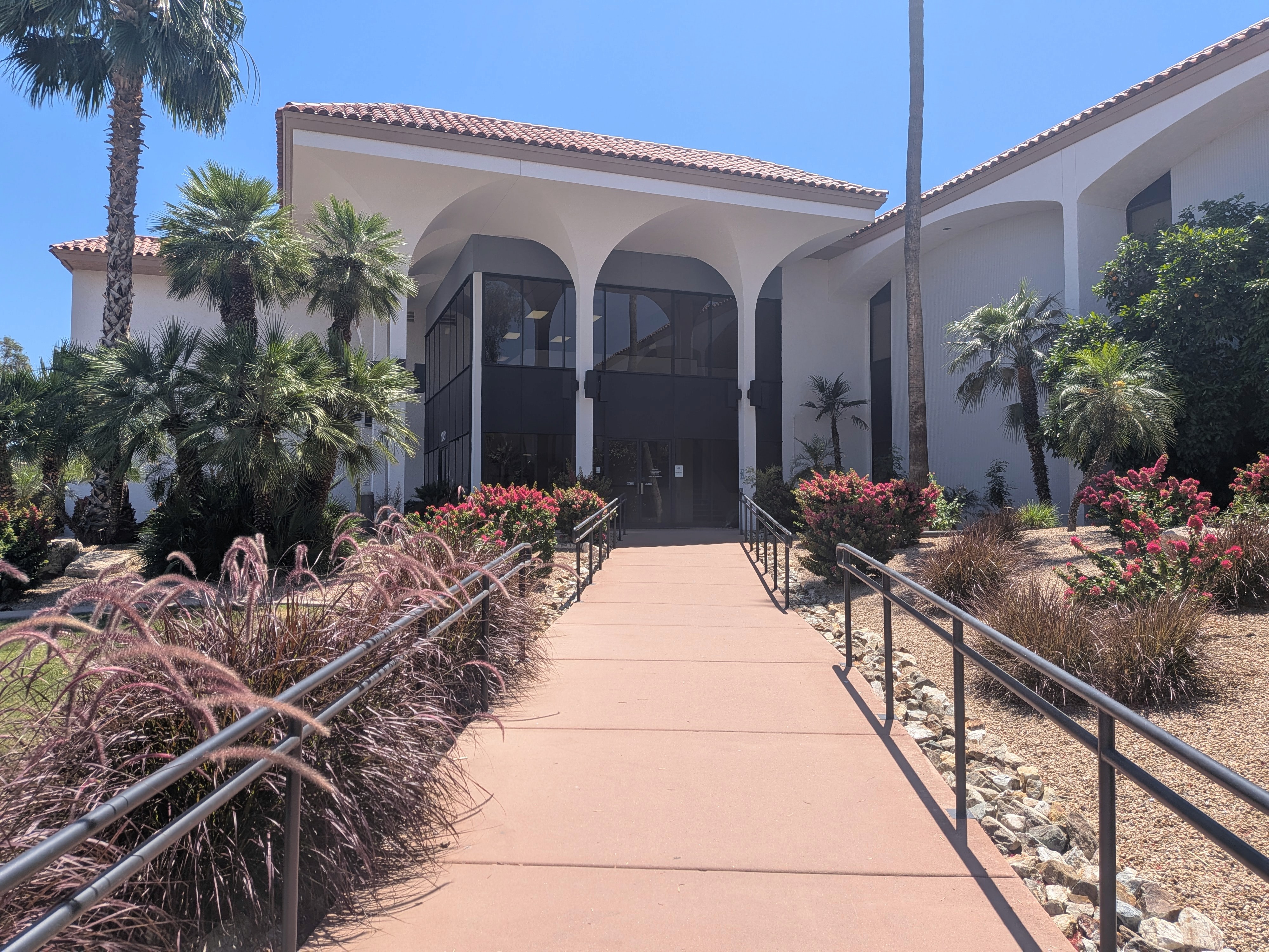 Walkway ramp to office building