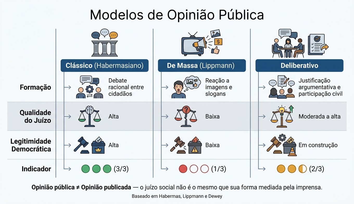 Modelos de Opinião Pública: Clássico, De Massa e Deliberativo