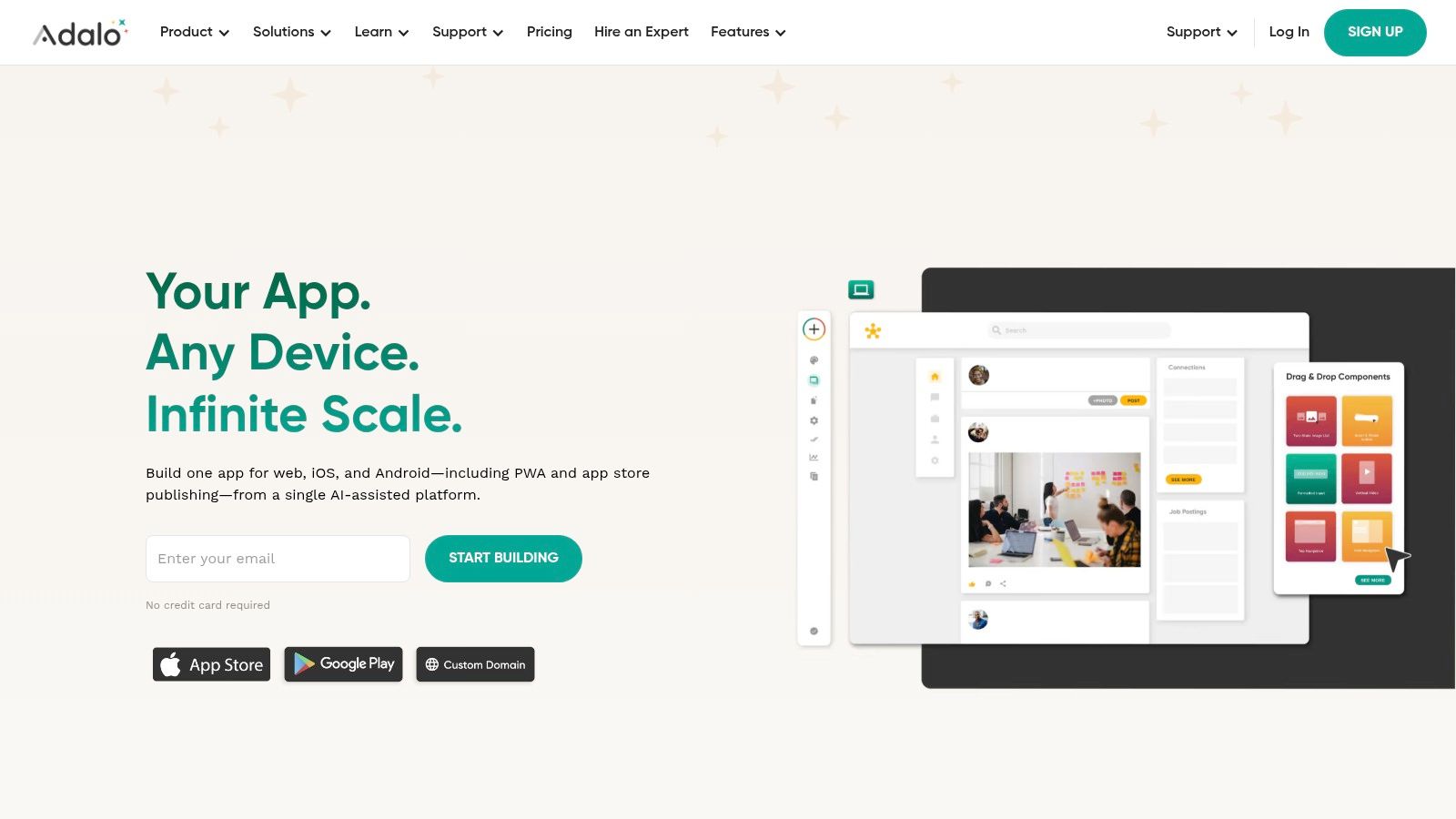 Adalo app builder interface