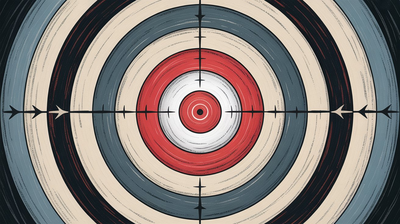 Precision targeting bullseye illustrating Account-Based Marketing's focused approach to selecting specific high-value accounts rather than broad market coverage