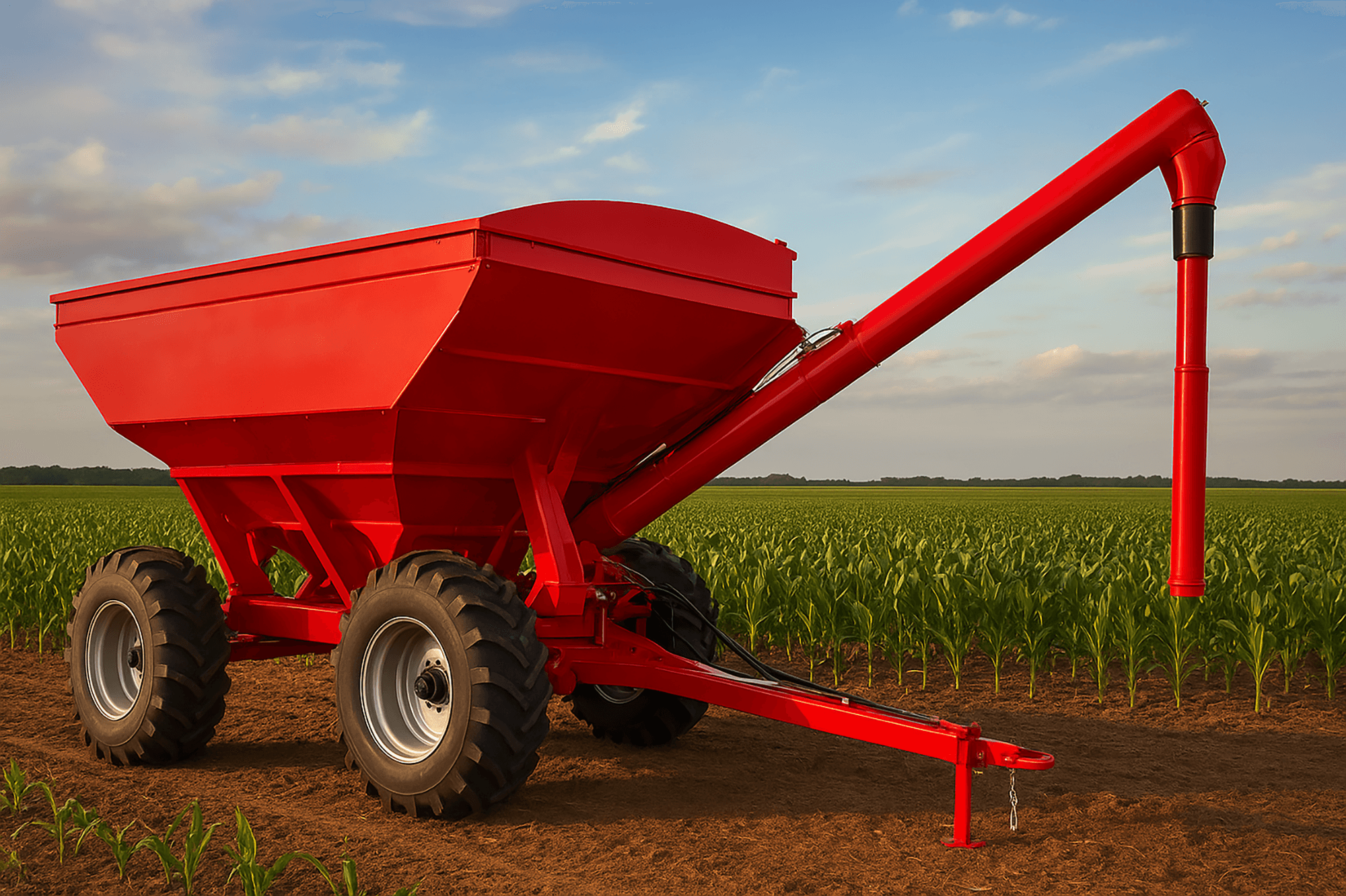 a group of people standing next to a tractor in a field
