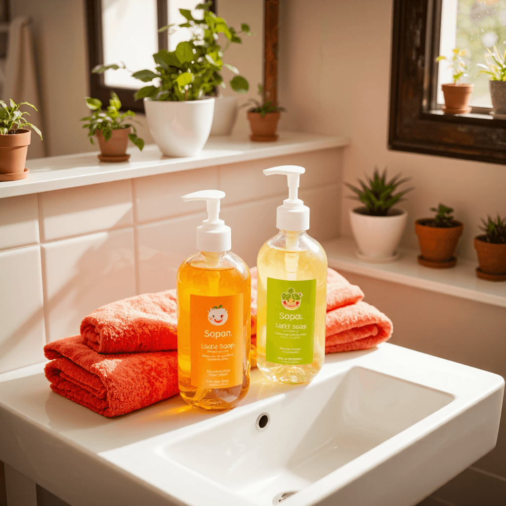 product photography of bottles of liquid soap