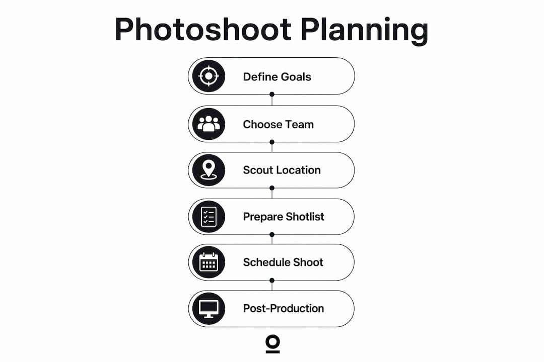 Infographic showing brand photoshoot planning steps