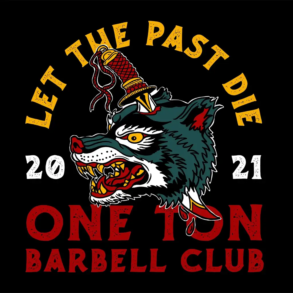 One-Ton Barbell Club Wolf Badge Design
