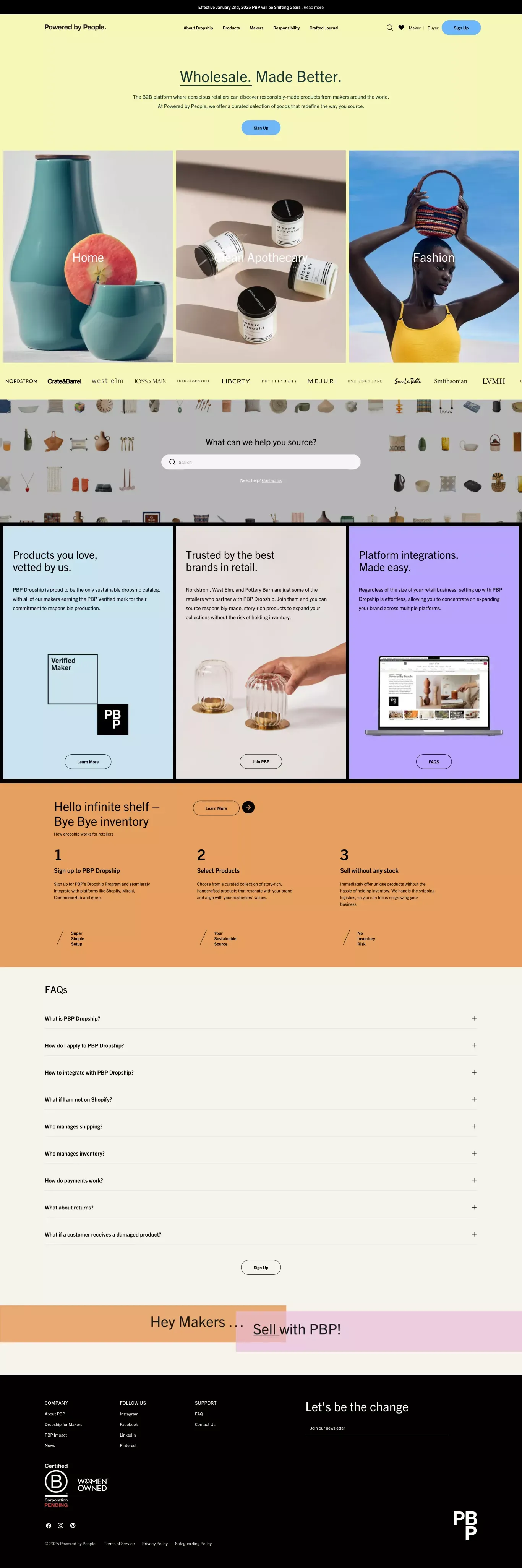 Powered by People ecommerce page screenshot showcasing Ecommerce and Tech design