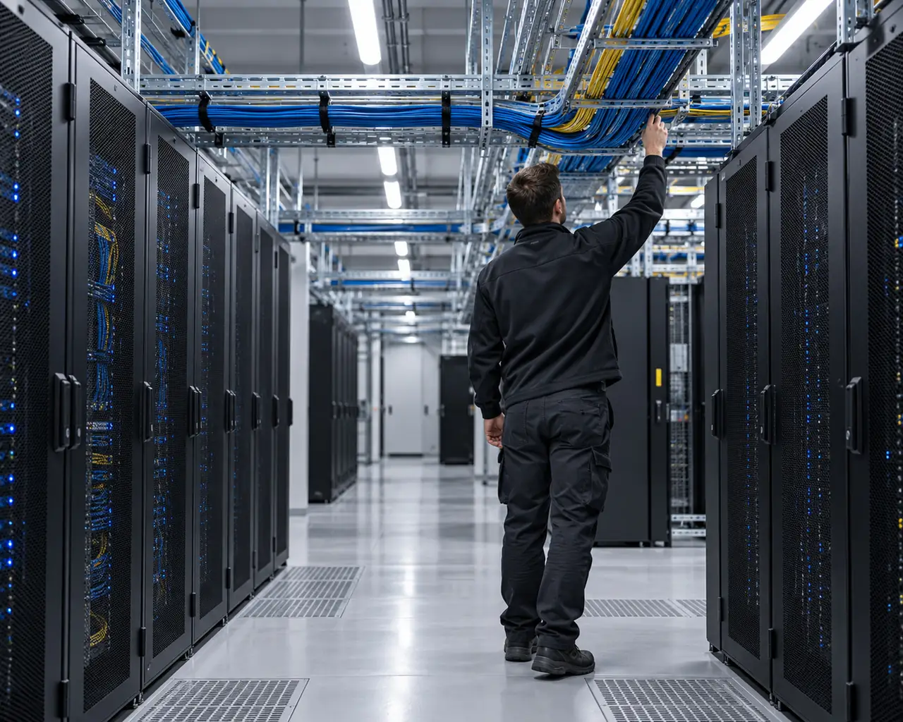 GPU trays under hot-aisle containment