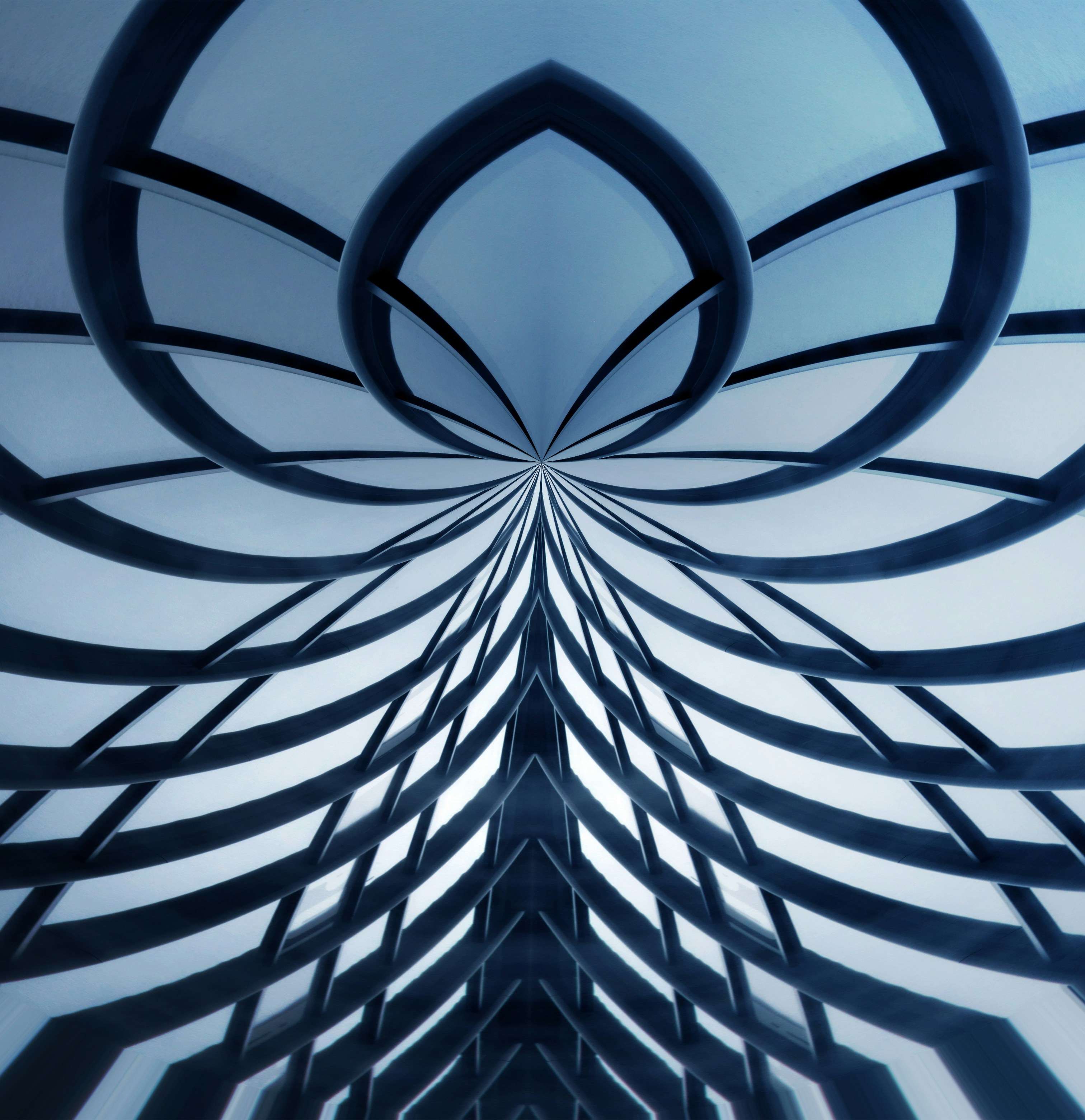 Digitally rendered futuristic architectural fragment / background