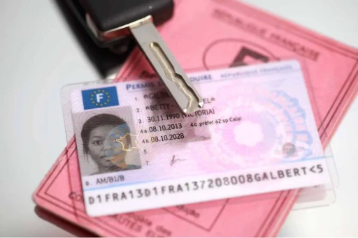 French driver licence with car keys