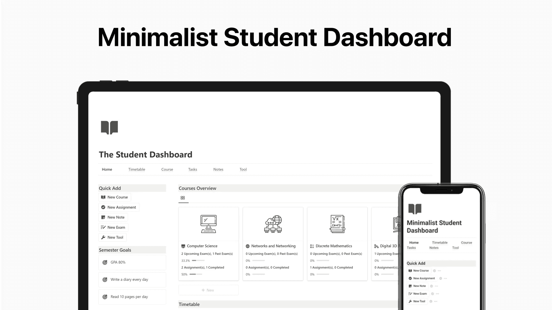 Minimalist Student Dashboard