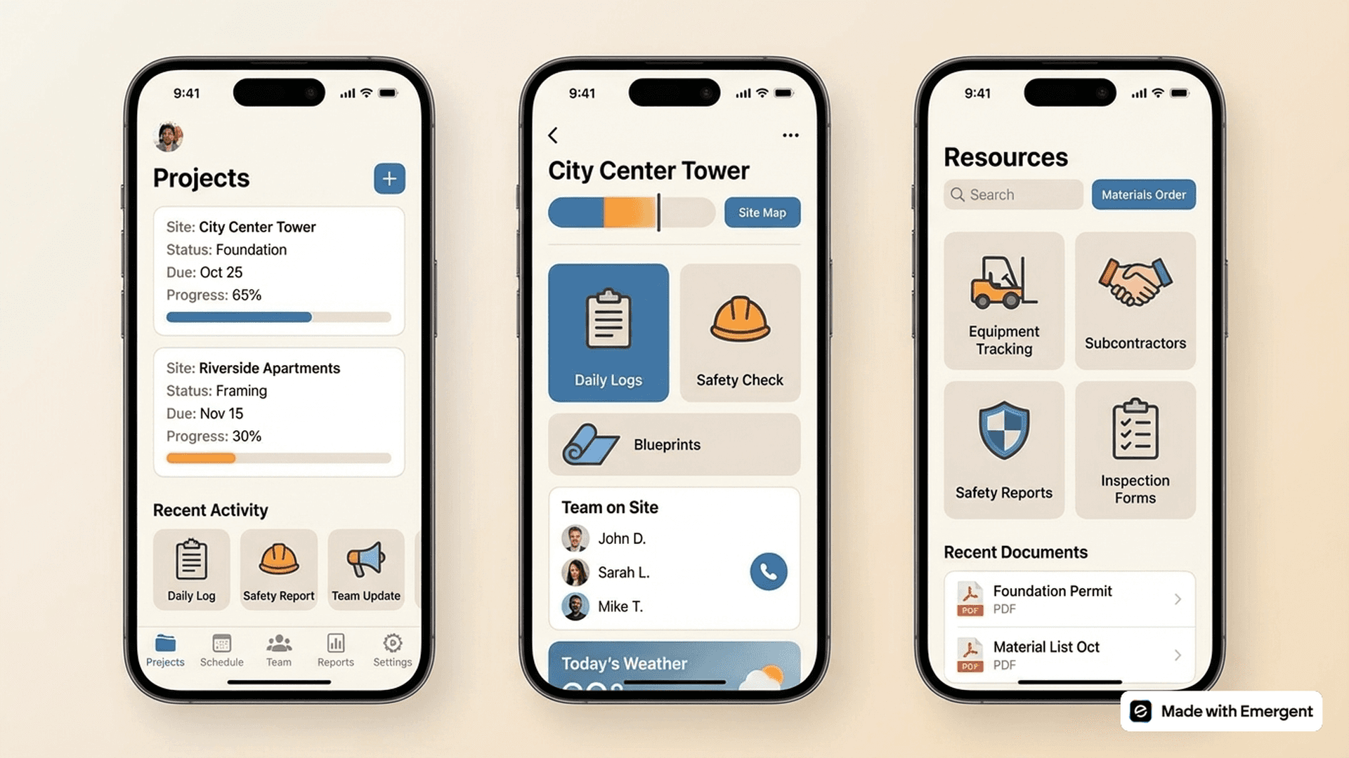 Construction Job App Made With Emergent