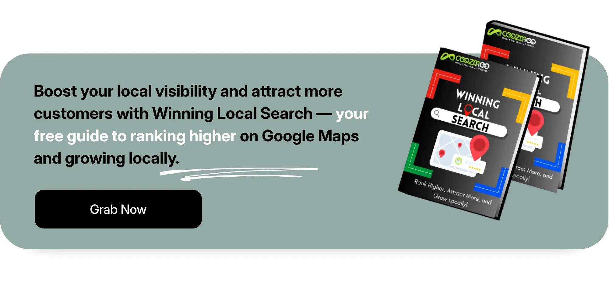 Call-to-action for a free local search guide e-book