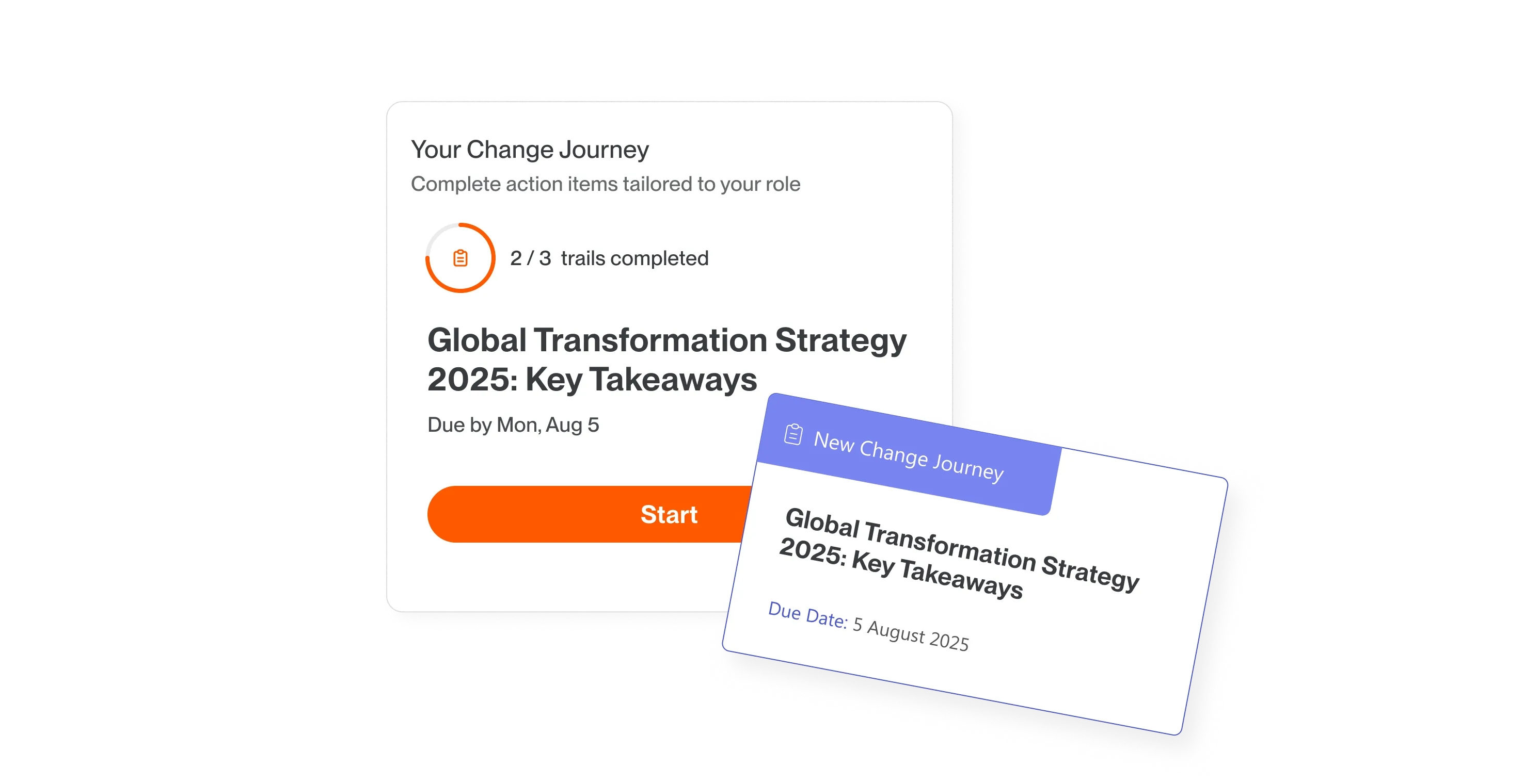 Track change journey progress across audiences