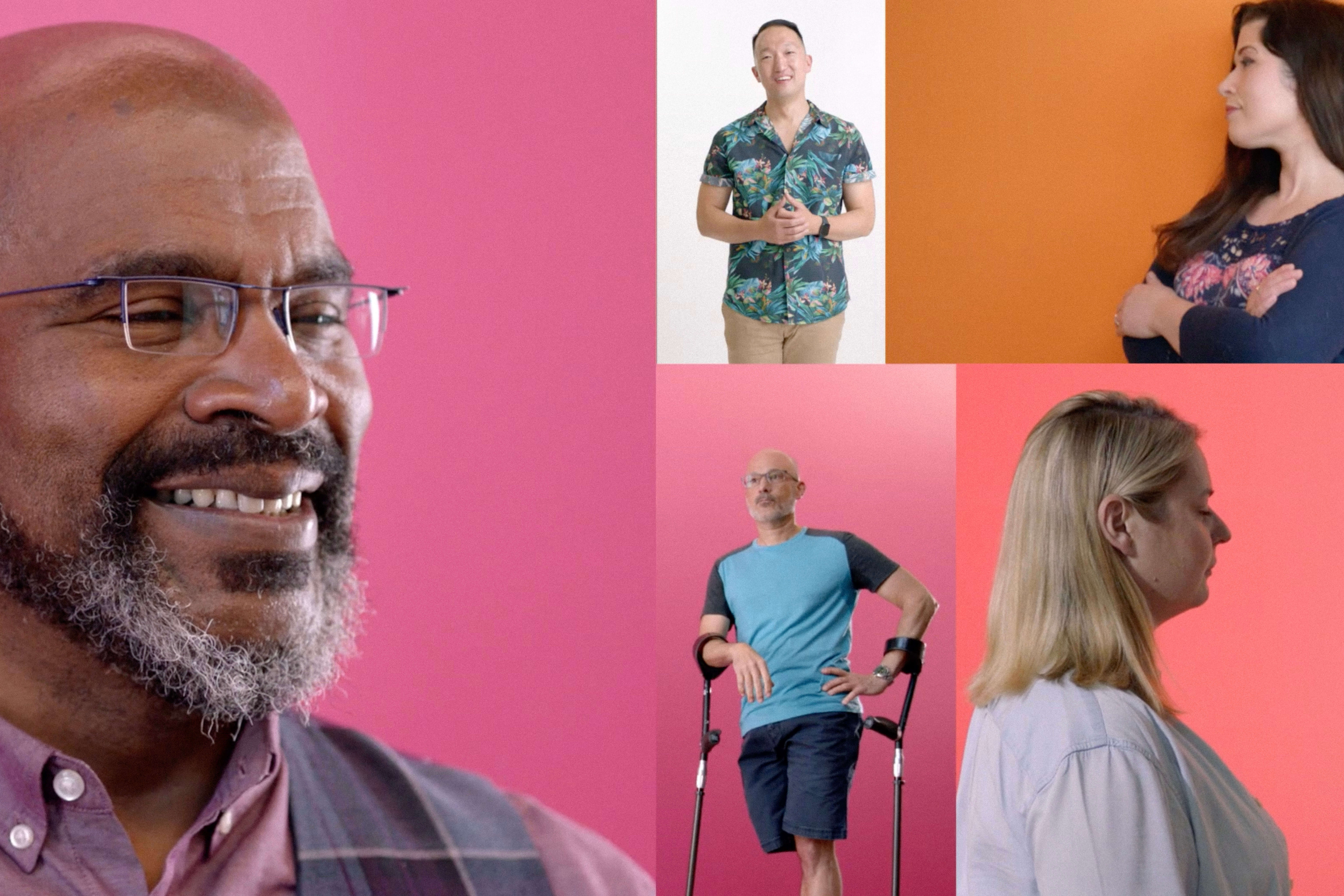 Diverse collage of men and women at Facebook