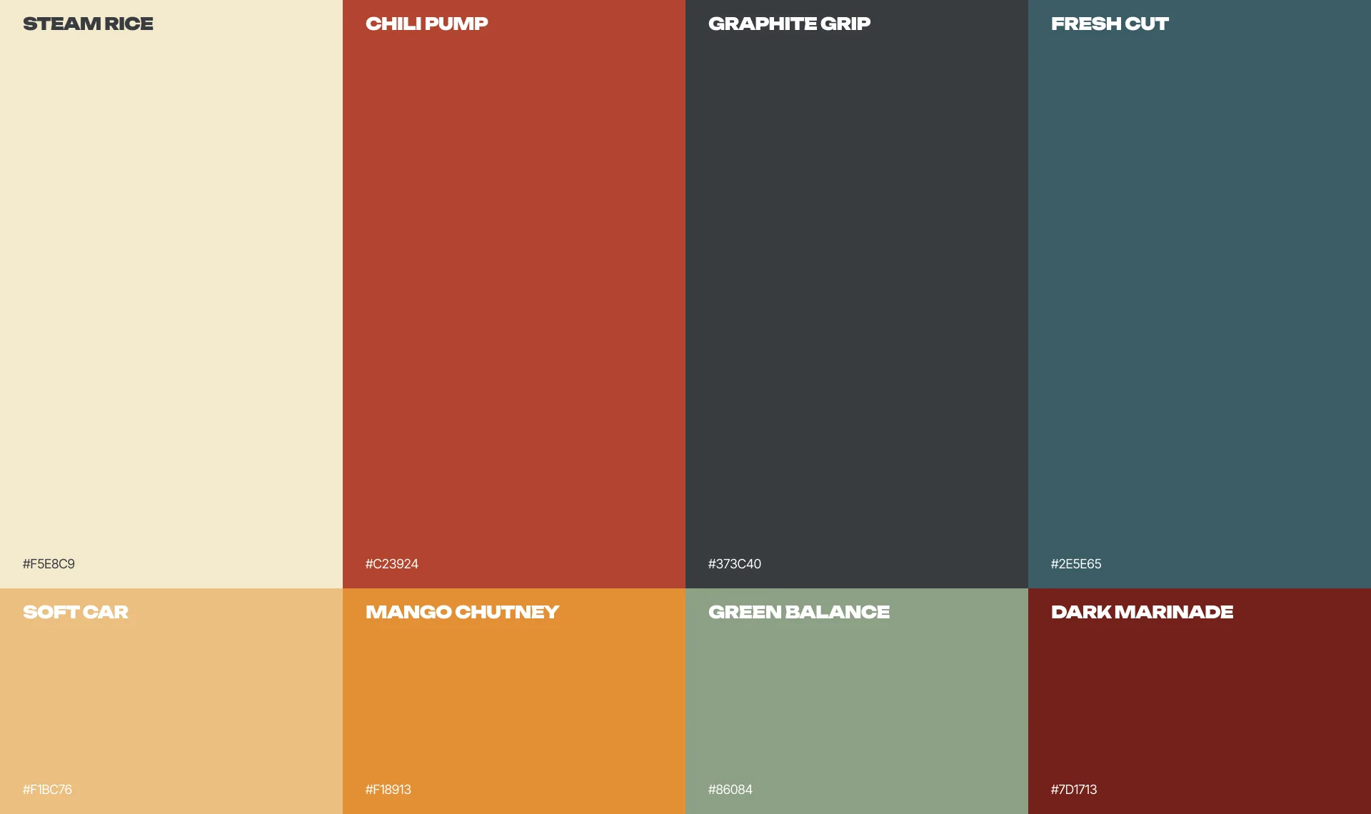 Palette de couleurs et charte graphique Swiss Fit Cook