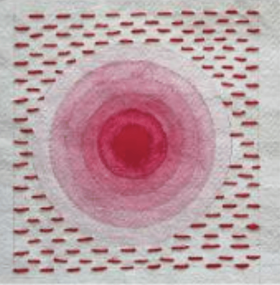 herd of sheep on road painting