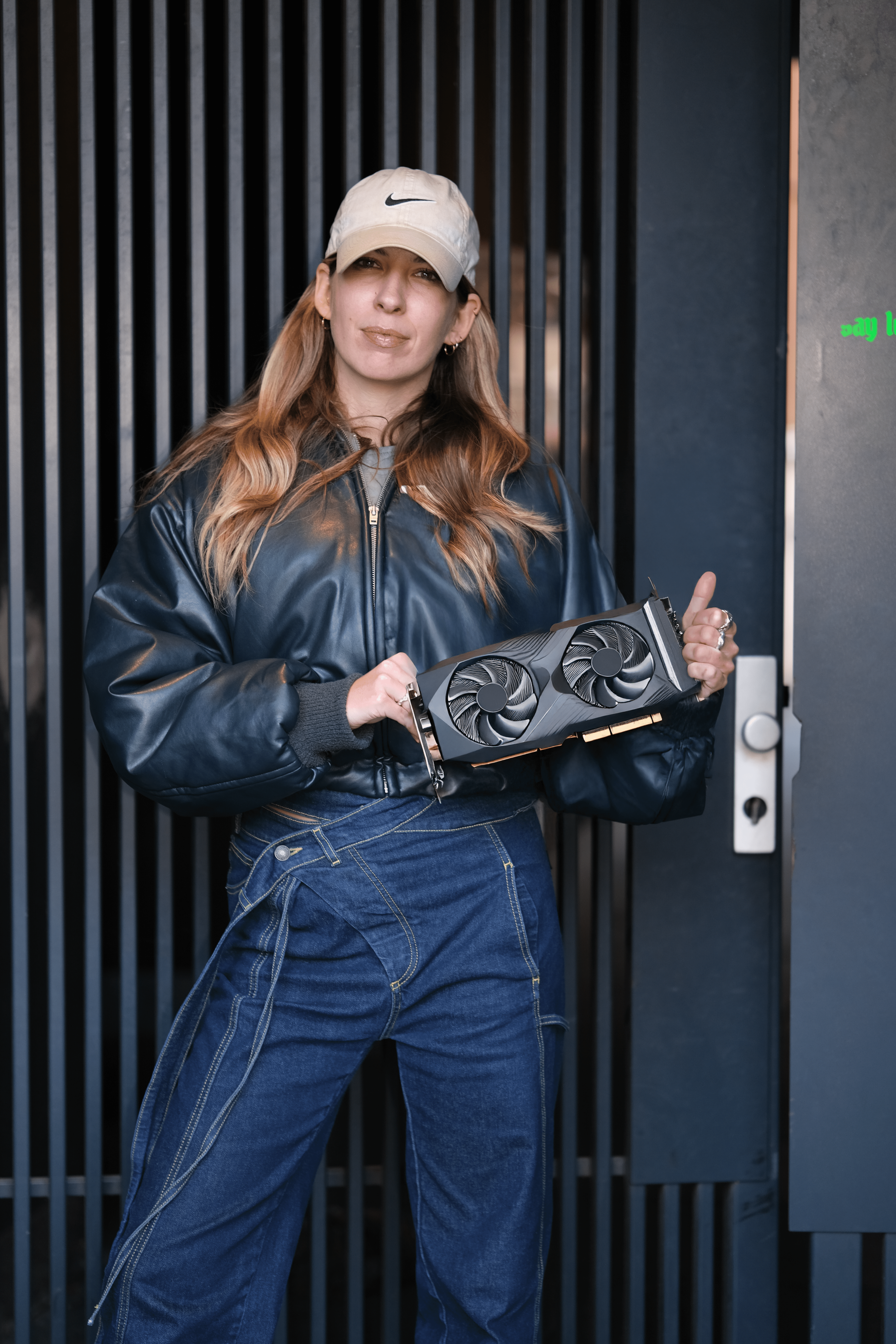 a blurry photo of a person standing in front of a wall