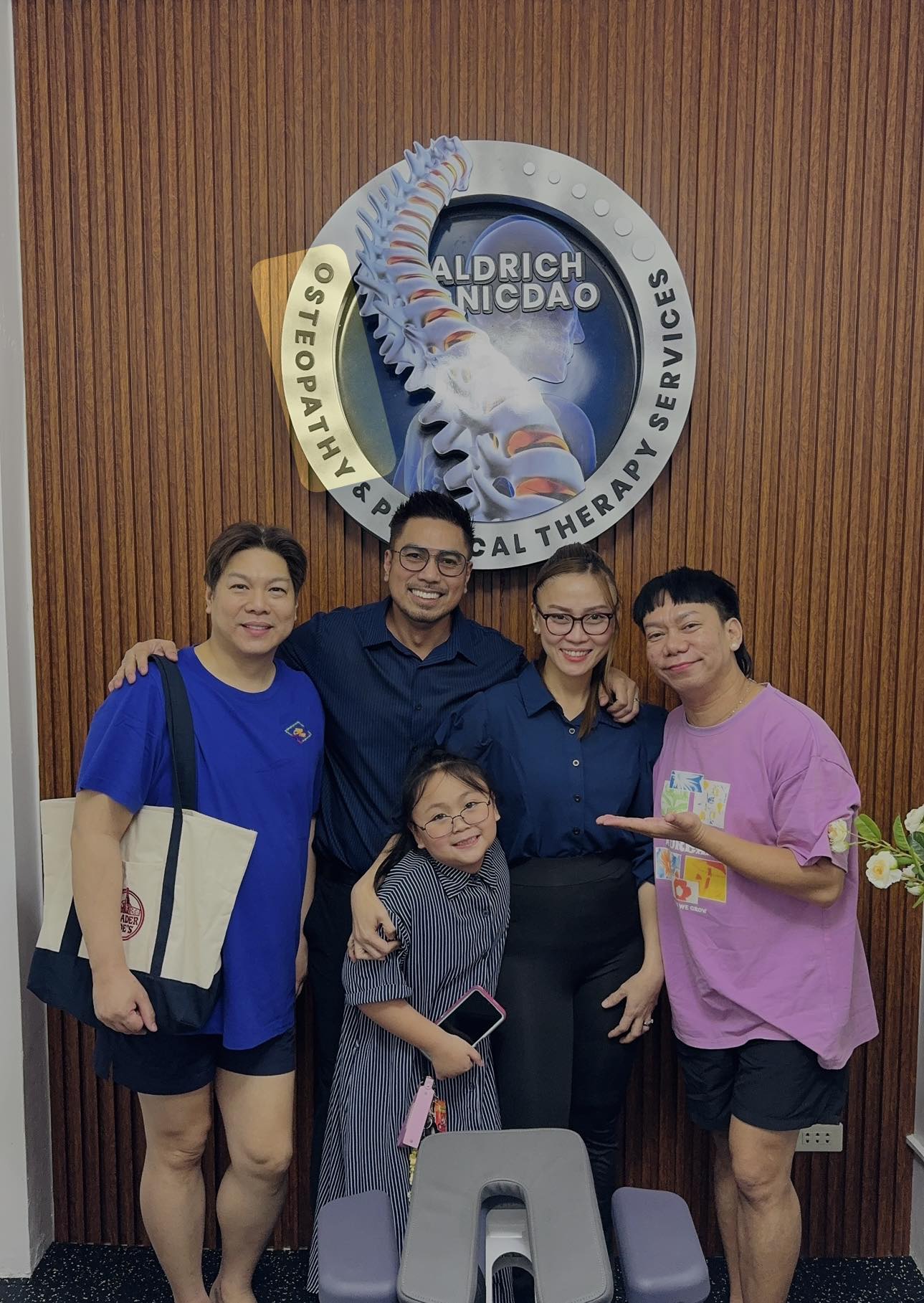 Patients with Aldrich Nicdao at the clinic
