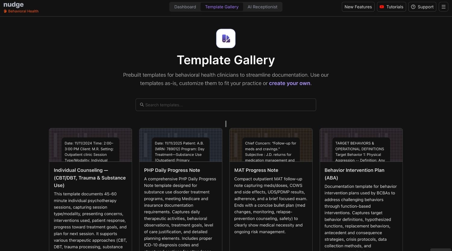 Nudge Template Gallery
