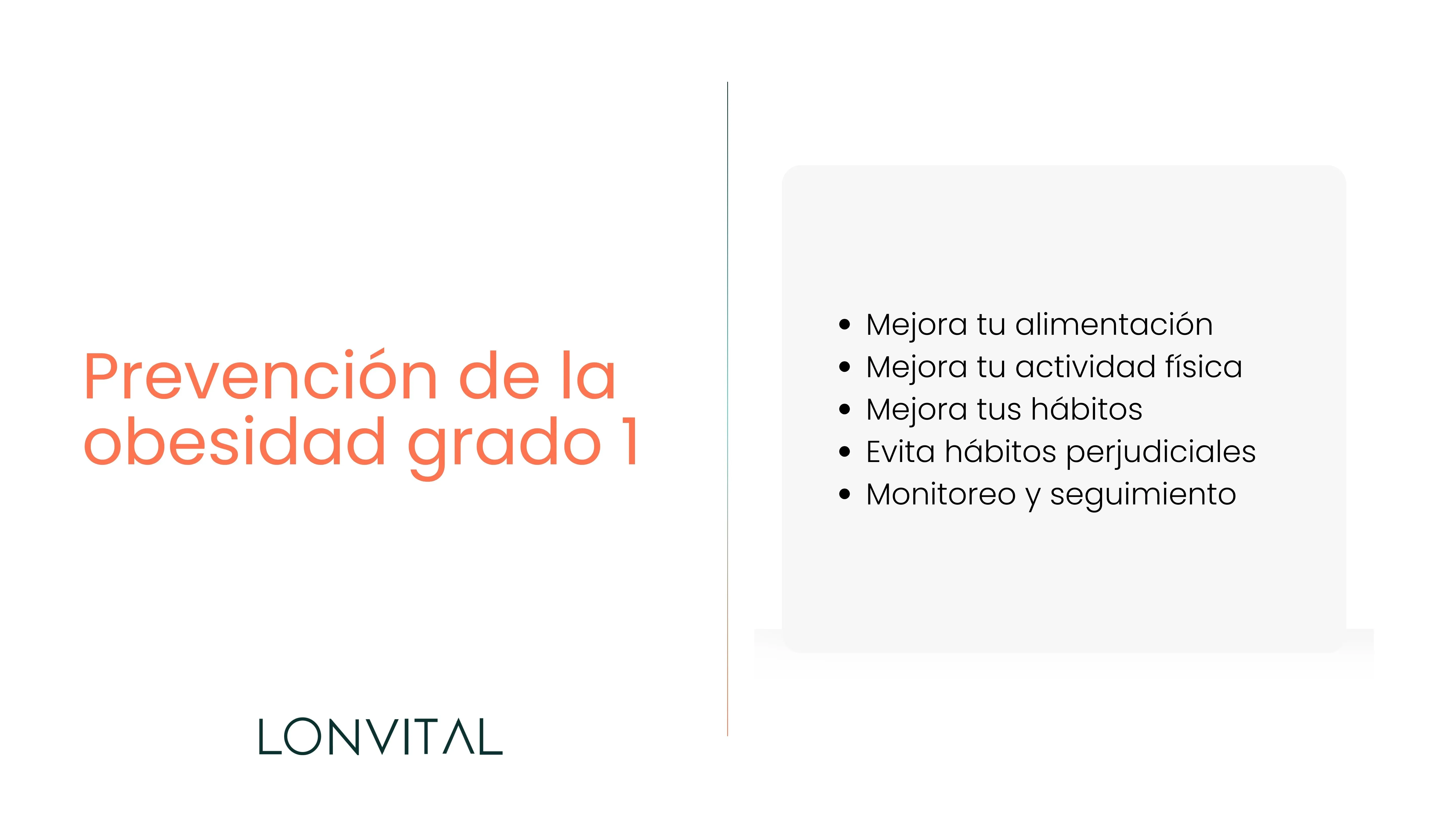 Prevención de la obesidad grado 1