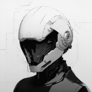 Profile picture, character wearing a helmet