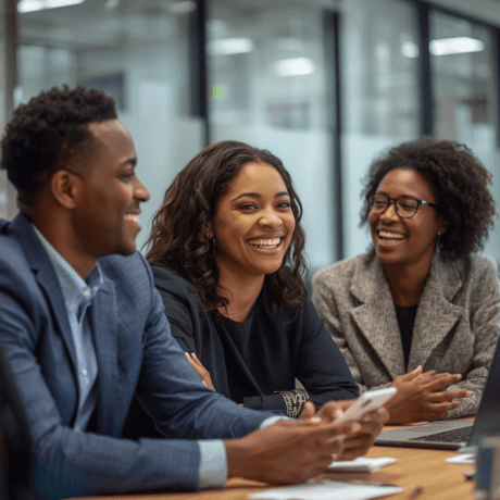 A smiling couple takes a selfie under a clear blue sky. The woman wears a red jacket, and the man, in a green top, holds a smartphone.