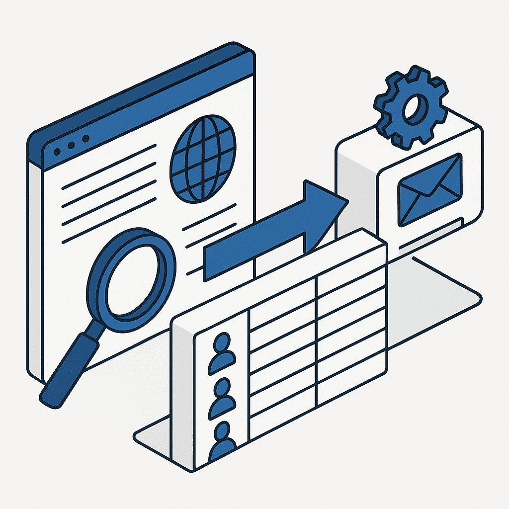Dashboard con lead estratti automaticamente da Apify e organizzati in Google Sheets