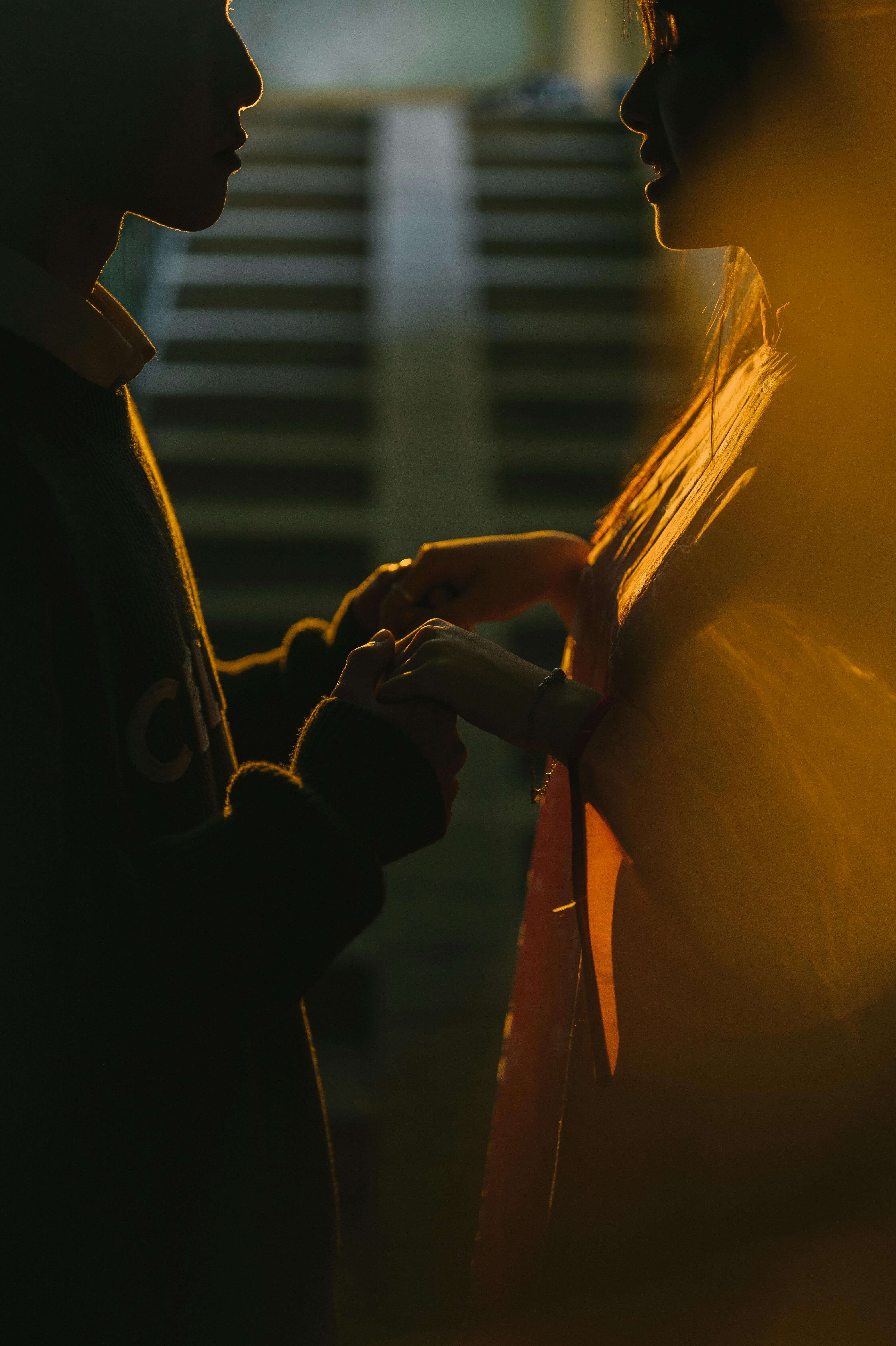 couple holding hands