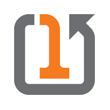 Standalone high-resolution corporate logo for Square One Insurance Services. It features a bold gray, stylized letter 'U' shape forming a continuous loop, within which is a prominent, stylized number '1' rendered in bright orange.