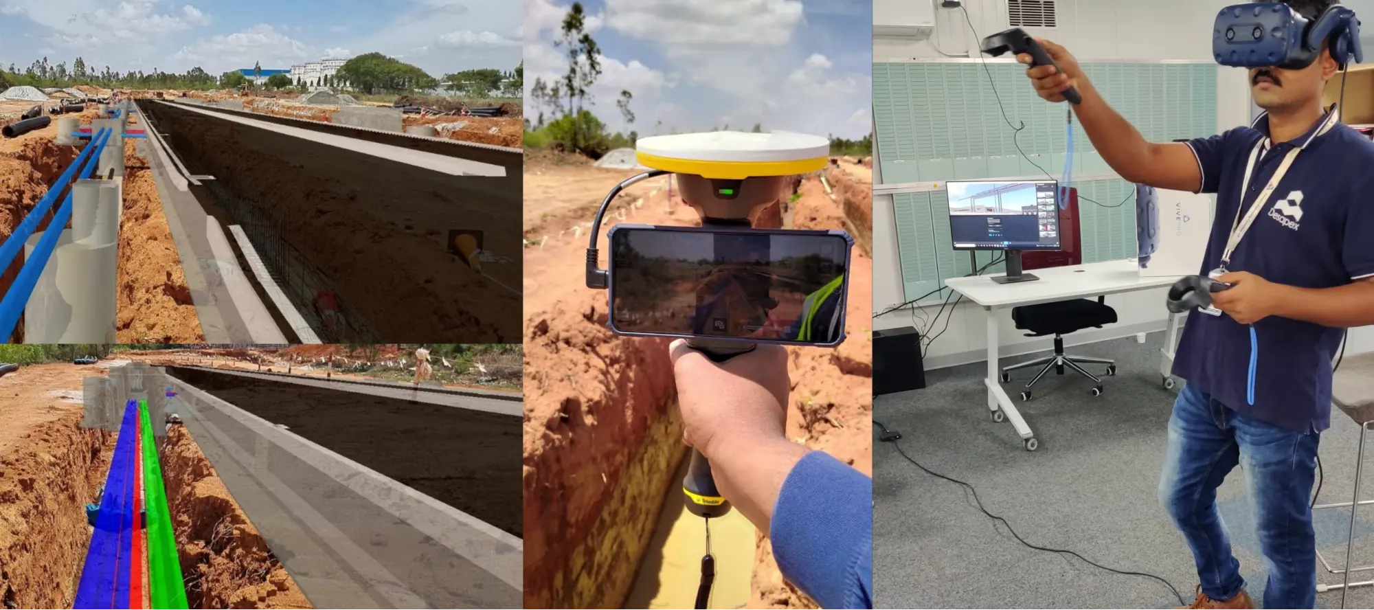 Checking the site progress using AR and VR, image