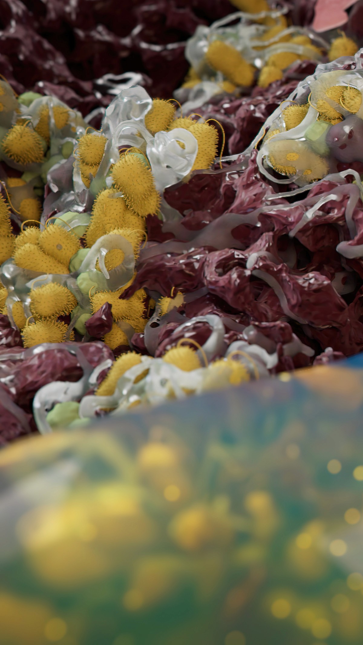 Bacteria on top of necrotic tissue