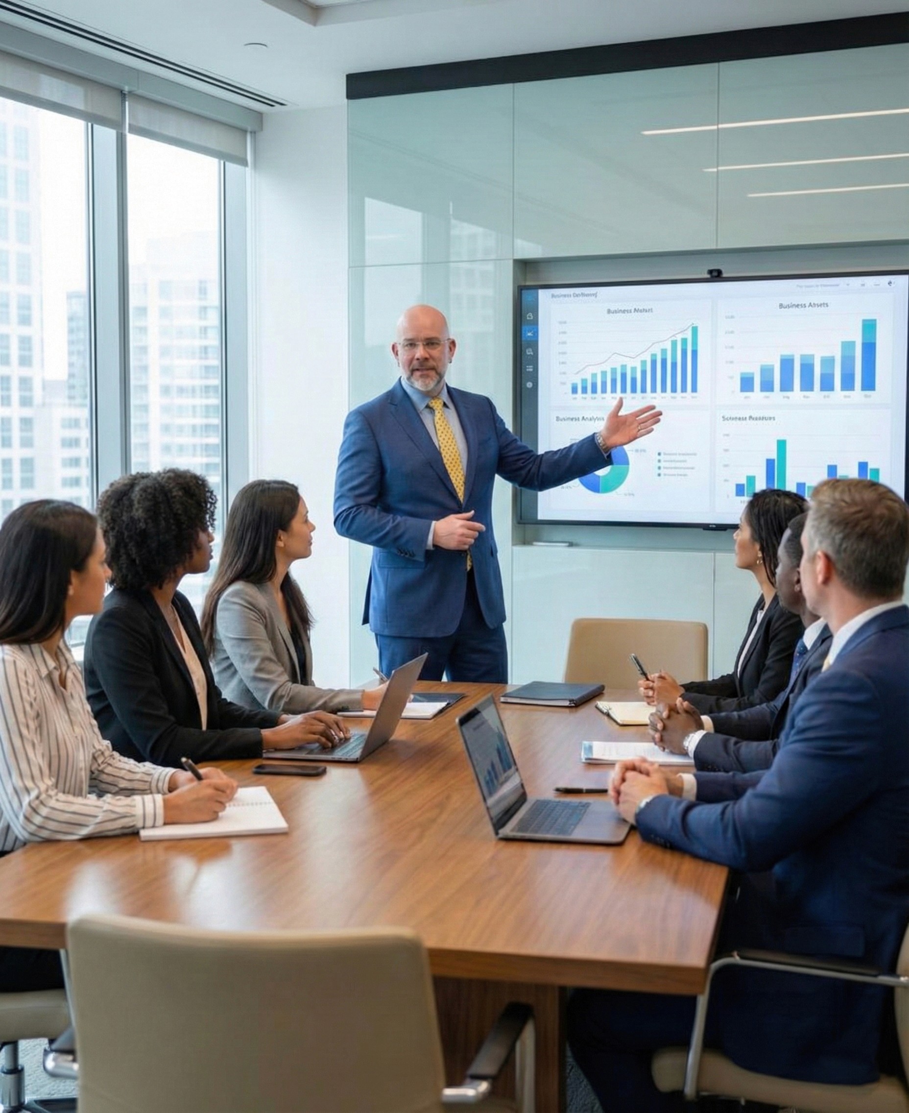 Mark Hennick, Consultant, leading a strategic planning meeting for a small group of people in a meeting room