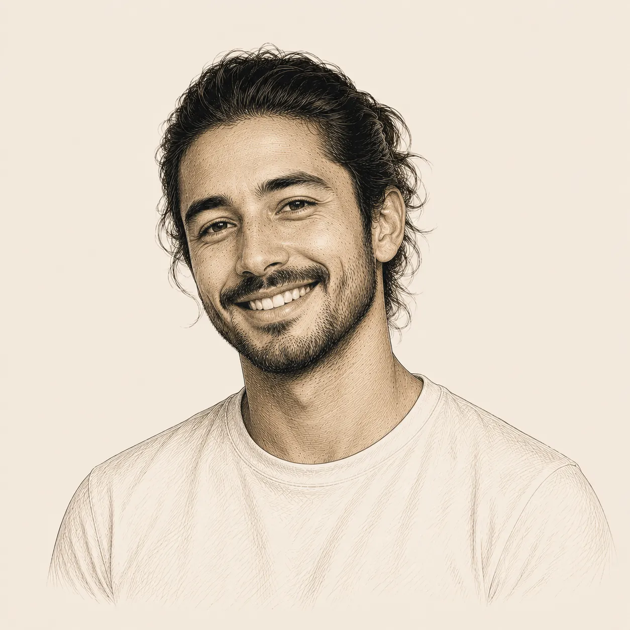 A man with smily face by wearing suite.
