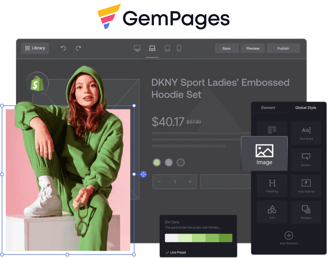 Gempages Shopify Website Builder | UI Demonstration